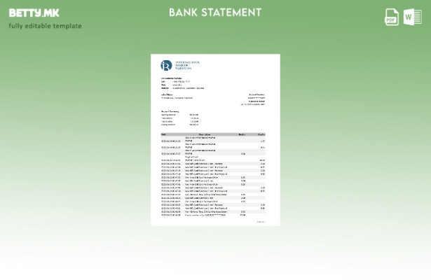 модерен стил Таџикистан ИТБ банка извод шаблон ексел